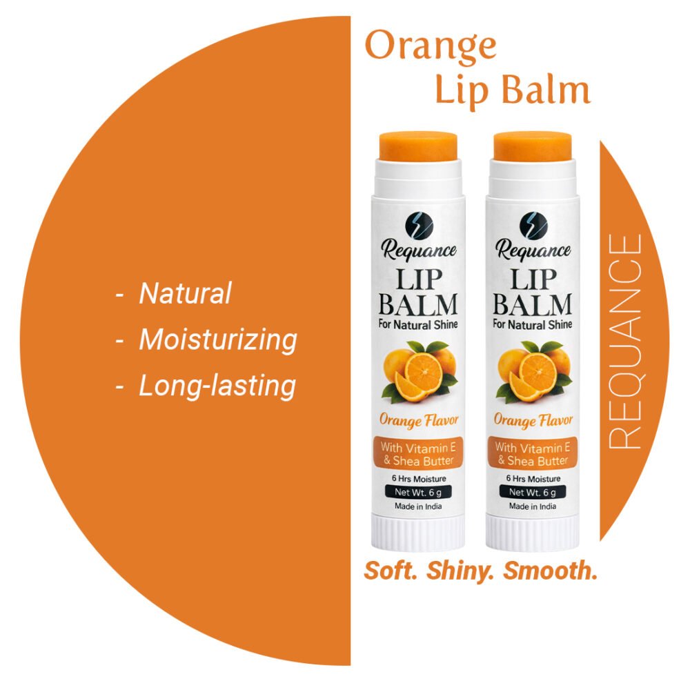 Orange Lip Balm – Natural Moisturizing & Hydrating | Buy 1 Get 1 Free | Smooth, Soft Lips
