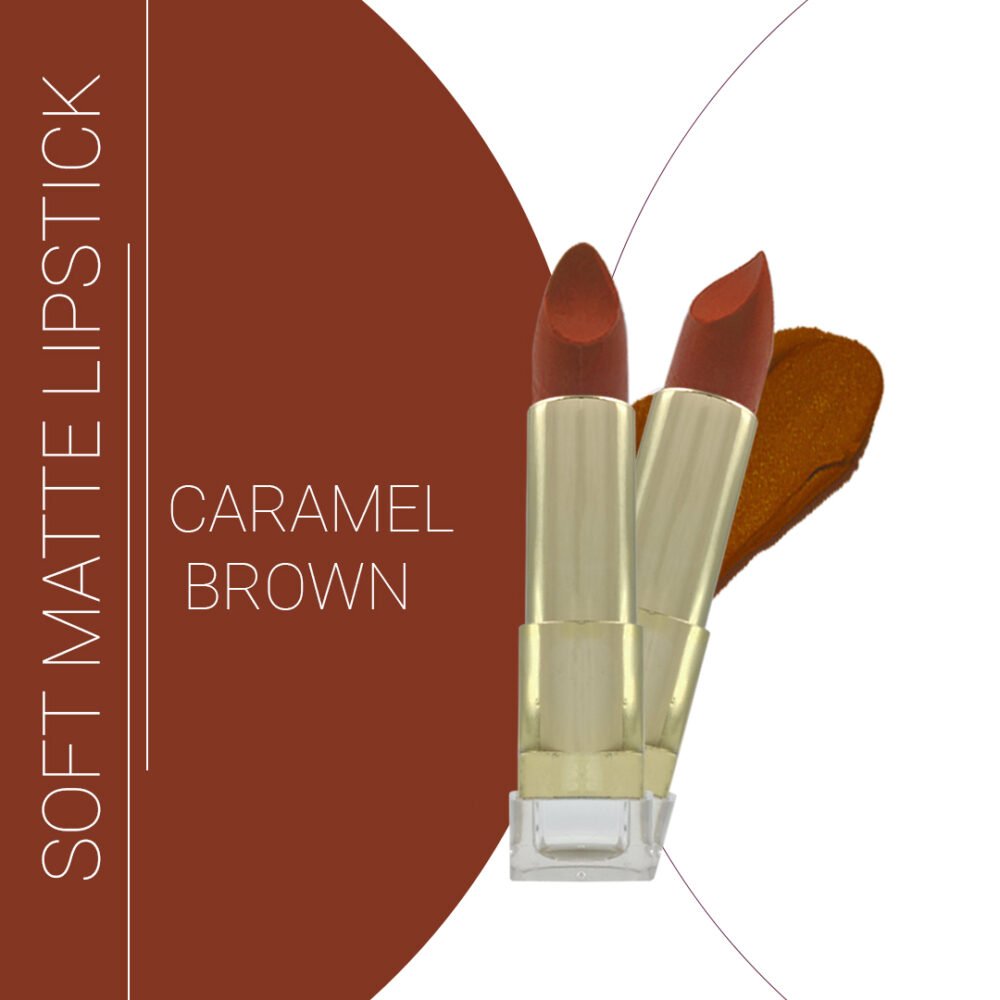 Caramel Brown Soft Matte Bullet Lipstick | Smooth, Lightweight & Non-Sticky