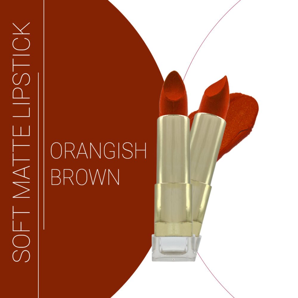 Orangish Brown Soft Matte Bullet Lipstick | Smooth, Lightweight & Non-Sticky