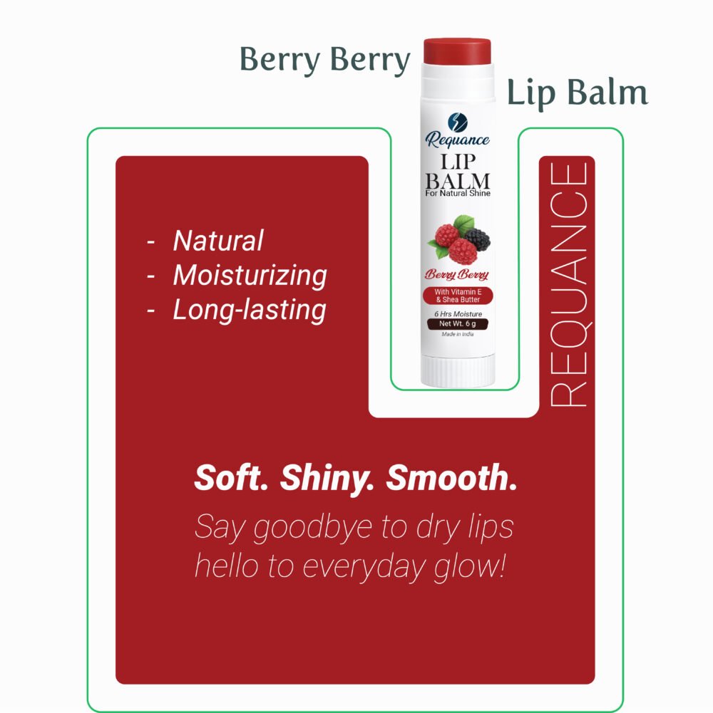 Berry Lip Balm | Vitamin E Enriched | Long-Lasting Hydration for Dry & Chapped Lips | Soft, Smooth & Glossy Lips