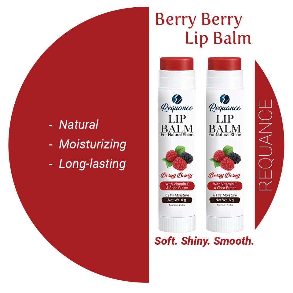 Berry Lip Balm 1+1 Pack | Vitamin E Enriched | Long-Lasting Hydration for Dry & Chapped Lips | Soft, Smooth & Glossy Lips