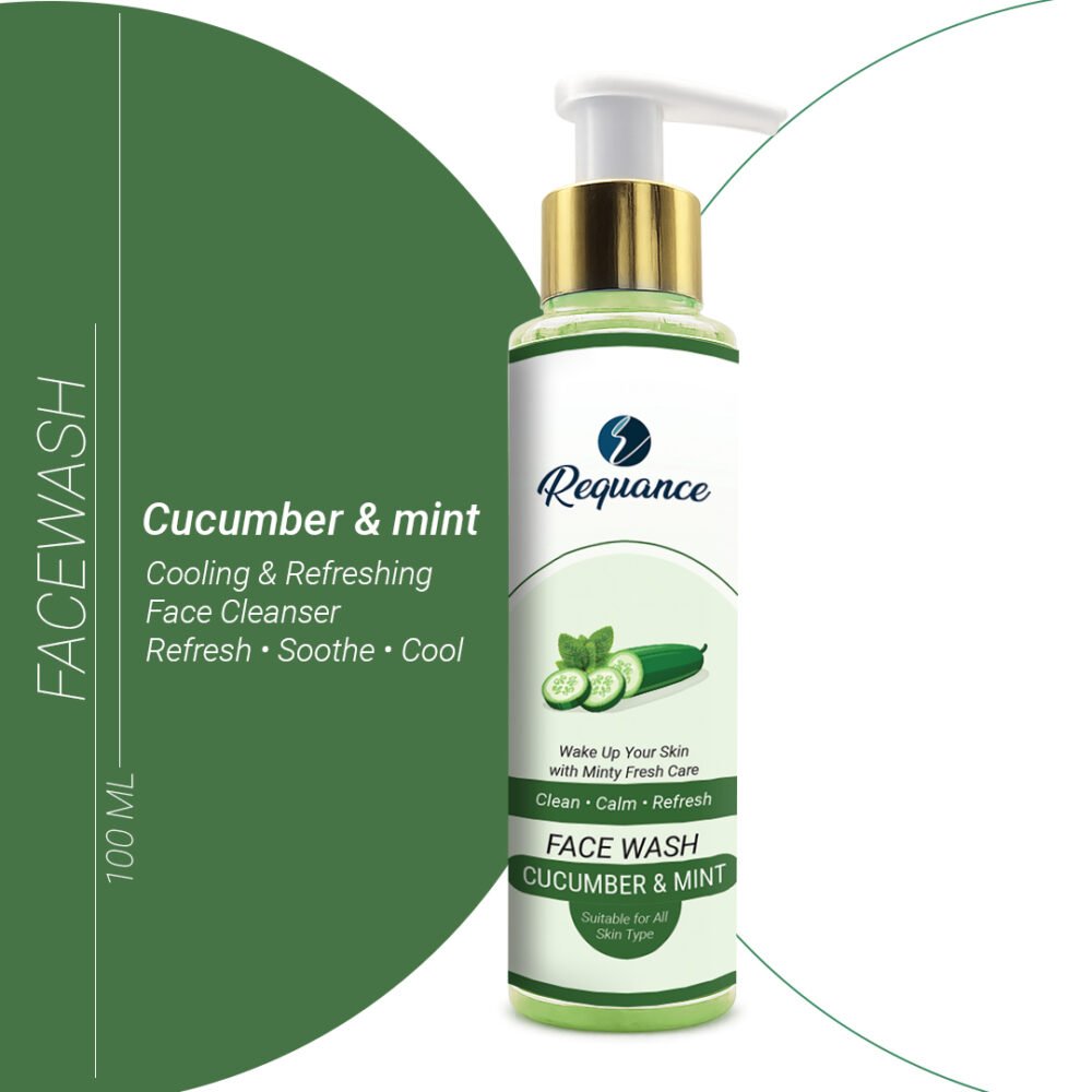 Cucumber & Mint Face Wash | Deep Cleansing & Cooling Daily Cleanser | Cucumber & Mint Extracts | For All Skin Types | 100ml