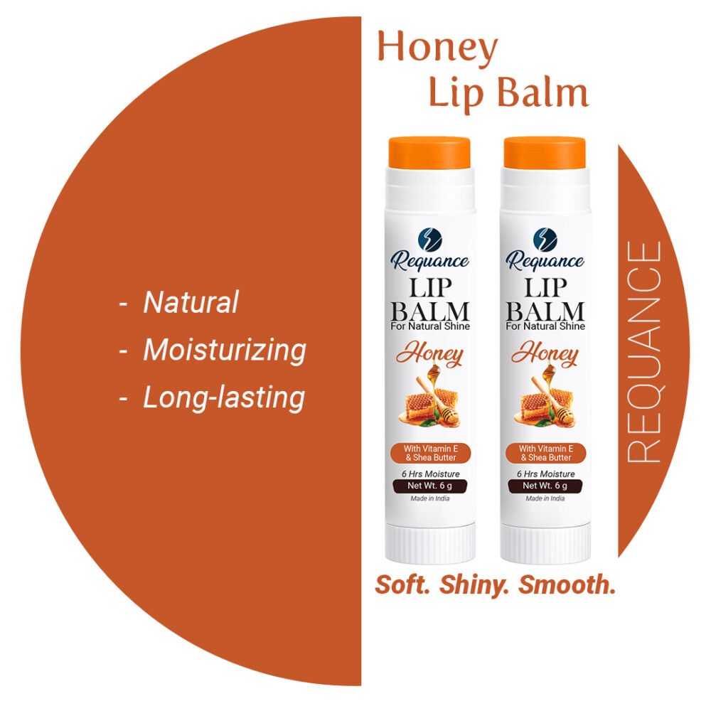Honey Lip Balm 1+1 Pack | Vitamin E Enriched | Long-Lasting Hydration for Dry & Chapped Lips | Soft, Smooth & Glossy Lips