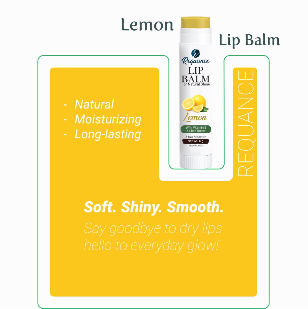 Lemon Lip Balm | Vitamin E Enriched | Long-Lasting Hydration for Dry & Chapped Lips | Soft, Smooth & Glossy Lips