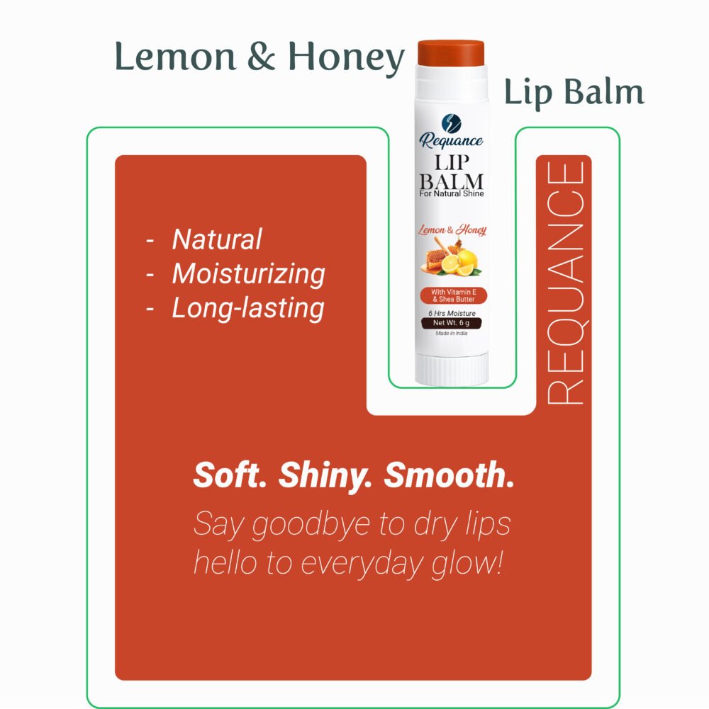Lemon & Honey Lip Balm | Vitamin E Enriched | Long-Lasting Hydration for Dry & Chapped Lips | Soft, Smooth & Glossy Lips