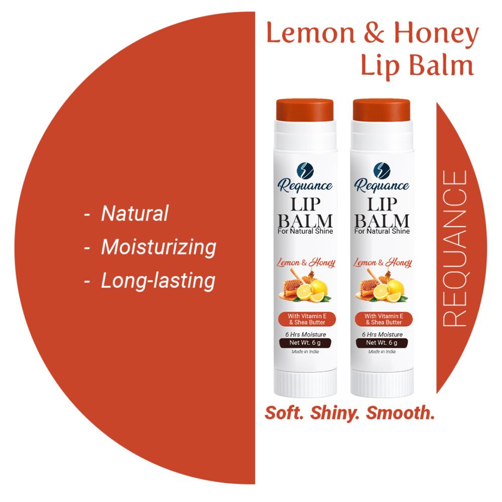 Honey & Lemon Lip Balm 1+1 Pack | Vitamin E Enriched | Long-Lasting Hydration for Dry & Chapped Lips | Soft, Smooth & Glossy Lips