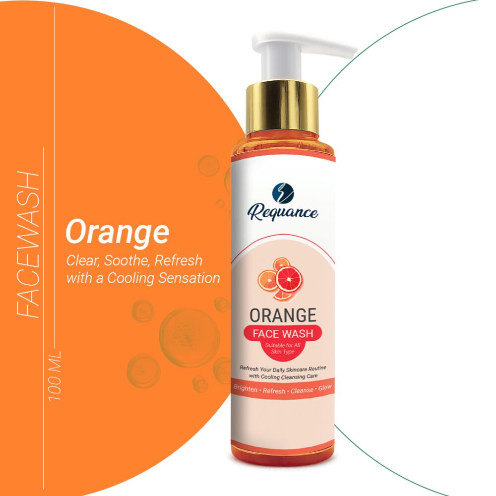 Orange Face Wash | Deep Cleansing & Refreshing Daily Facial Cleanser | Orange Extract | For Men & Women | All Skin Types | 100ml