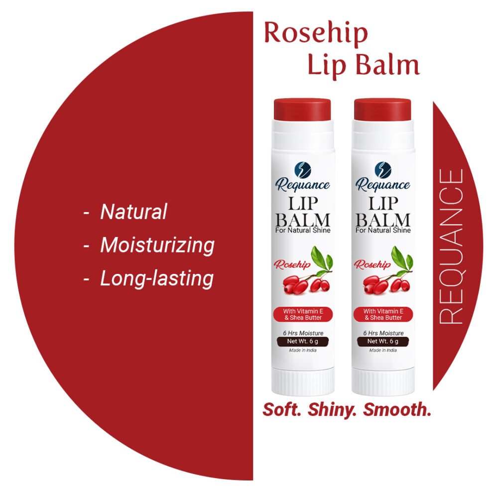 Rosehip Lip Balm 1+1 Pack | Vitamin E Enriched | Long-Lasting Hydration for Dry & Chapped Lips | Soft, Smooth & Glossy Lips