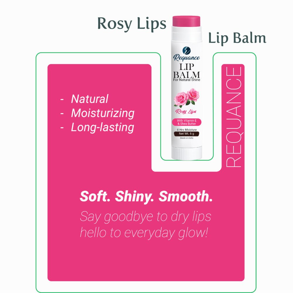 Rosy Lips Lip Balm | Vitamin E Enriched | Long-Lasting Hydration for Dry & Chapped Lips | Soft, Smooth & Glossy Lips