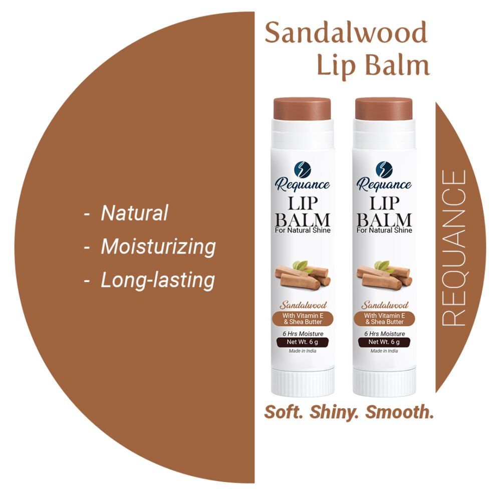 Sandalwood Lip Balm 1+1 Pack | Vitamin E Enriched | Long-Lasting Hydration for Dry & Chapped Lips | Soft, Smooth & Glossy Lips